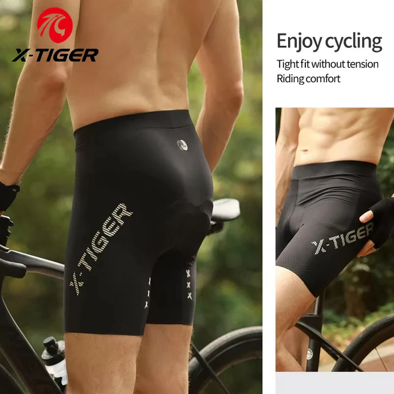 X-TIGER Men's Padded Cycling Shorts – Quick-Dry & UV Protect