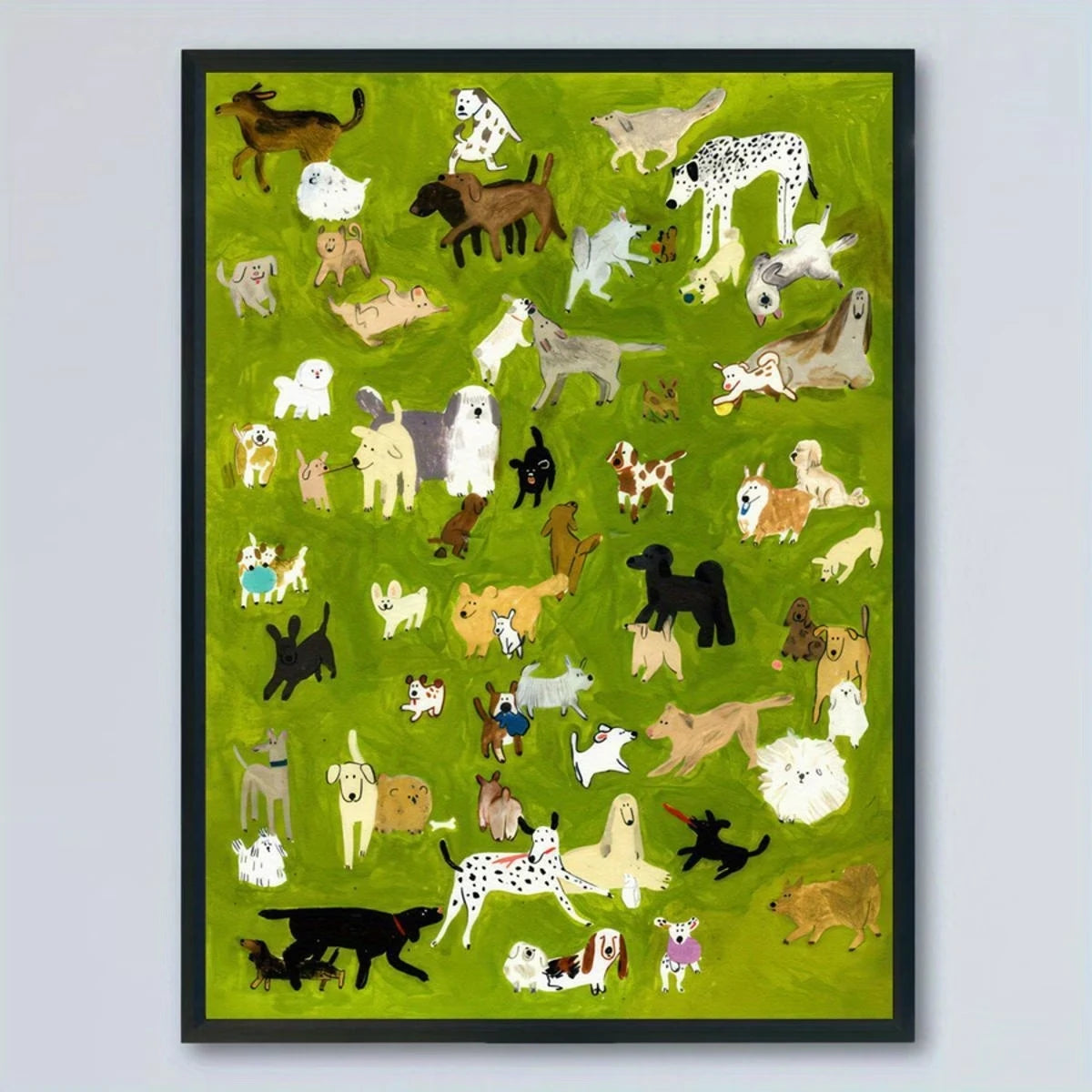 Whimsical Dog Party Canvas Wall Art Print | Home Decor