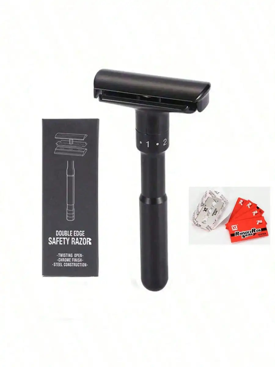 Men's Adjustable Double Edge Safety Razor + 5 Titanium Blades