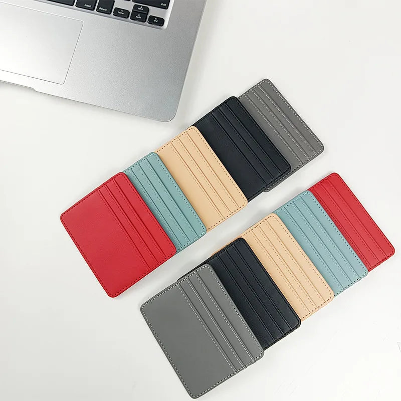 Travel-Ready PU Leather Card Holder Top Open Multi Card Slot Vintage Card Case Slim Wallet for Men and Women 8x10cm Peaceful Pleasures Health and Wellness
