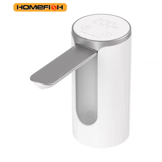 HOMEFISH Electric Water Bottle Pump 1200mAh Type C Rechargeable with LED Display Automatic Touch Button 3 Quantitative Settings Peaceful Pleasures Health and Wellness