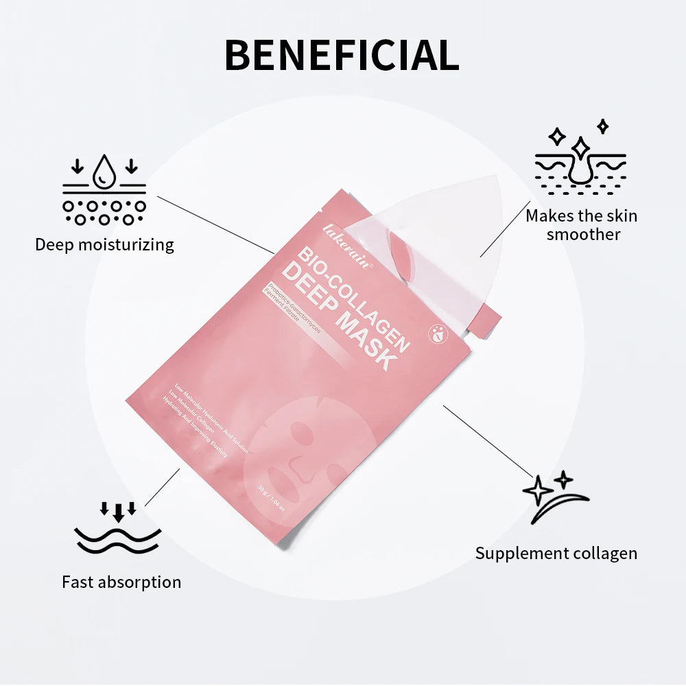 Bio-Collagen Deep Face Mask Shrink Pores Deep Hydrating Overnight Mask Moisturizing Refreshing Brightening Face Skin Care Peaceful Pleasures Health and Wellness