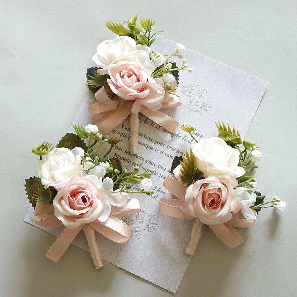 Artificial Fabric Corsage & Wrist Flower | Satin Wedding