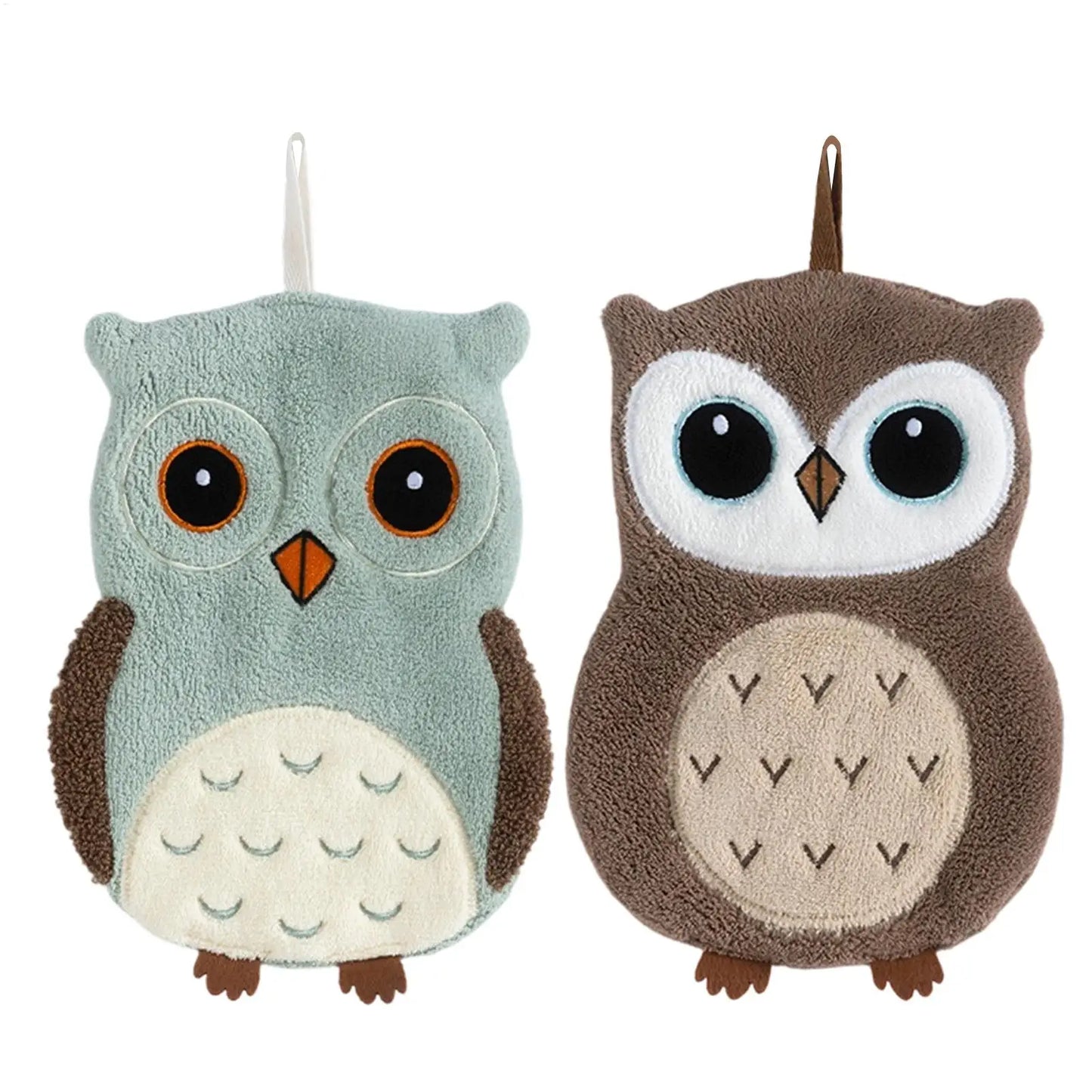 Cute Owl Hanging Hand Towel – Soft Kids Kitchen Bathroom