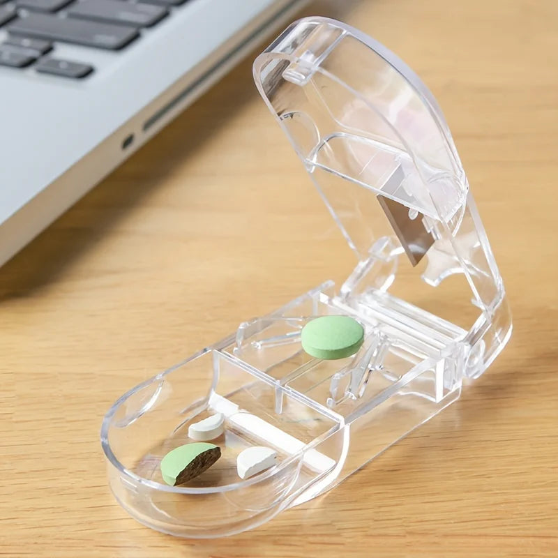 Portable Pill Cutter Storage Box, Ideal for Storing Vitamins and Fish Oil, for Easy Carry, Perfect for Travel and Home Use Peaceful Pleasures Health and Wellness
