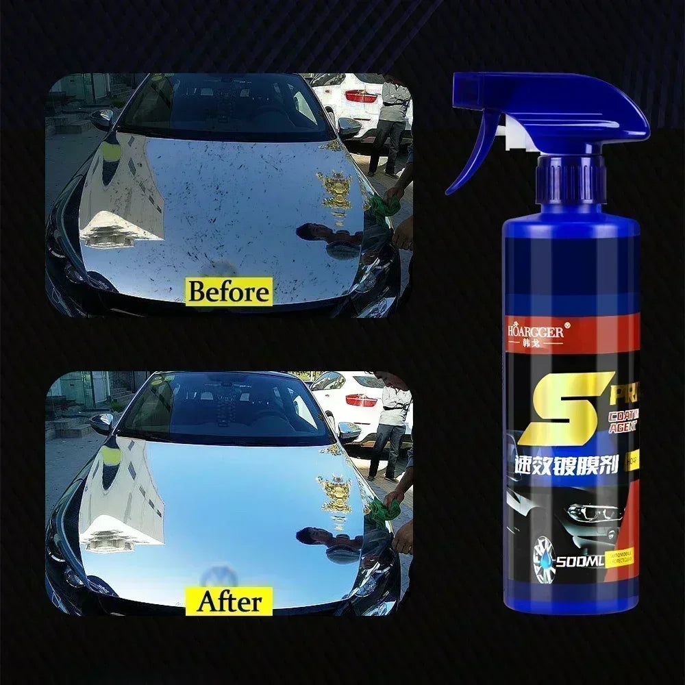 500ml 3 In 1 Car Paint Repair Ceramic Coating Spray Quick Nano-coating Spray Wax Automotive Hydrophobic Polish Paint Cleaner Peaceful Pleasures Health and Wellness