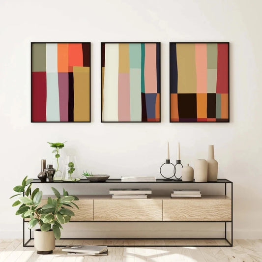 3-Piece Retro Minimalist Abstract Canvas Wall Art Print Set Canvas Wall Art Set Peaceful Pleasures Health and Wellness G5360-3pcs 21x30cm Unframed