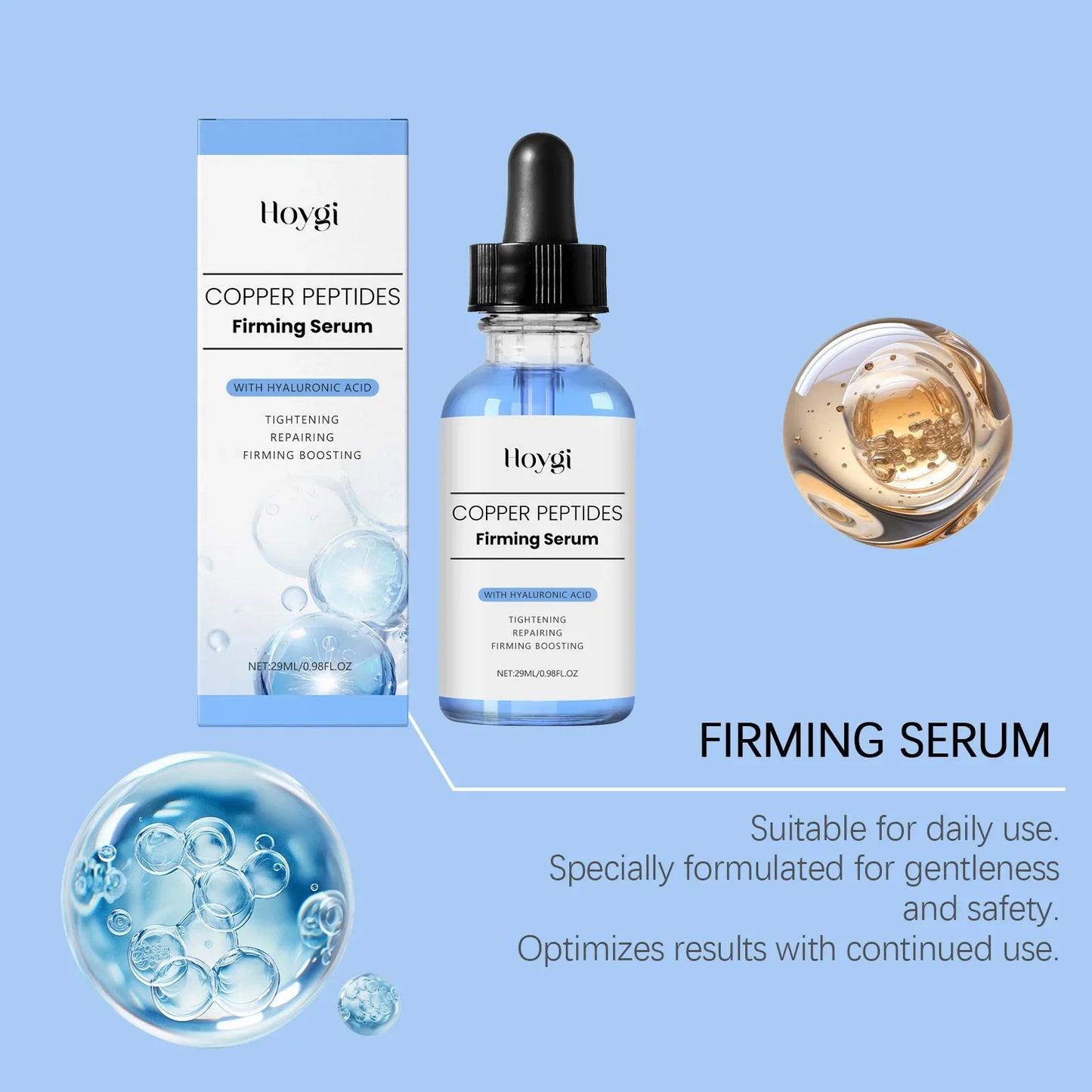 Copper Peptides Face Serum – Firming, Lifting & Hyaluronic Acid