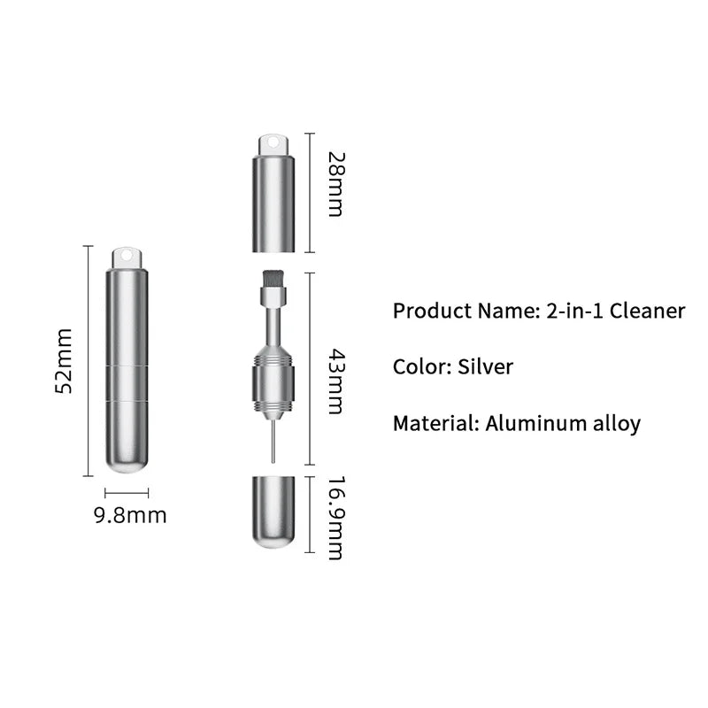 2-in-1 SIM Card Eject Pin & Earbuds Cleaning Brush Tool Kit Peaceful Pleasures Health and Wellness