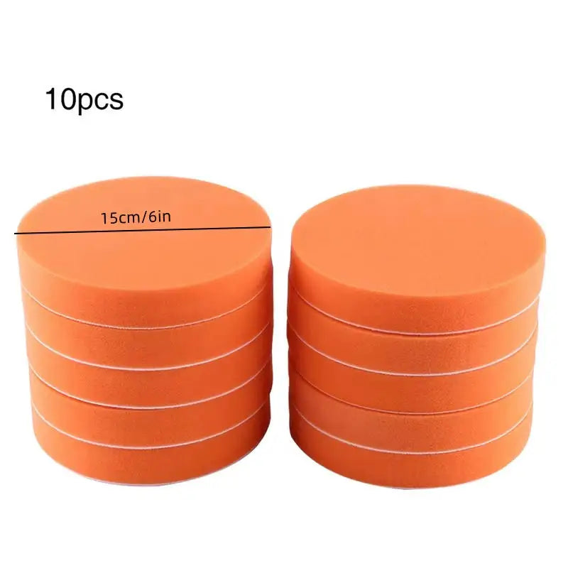 Orange Car Polishing Pads 5" & 6" Foam Buffing Waxing Kit