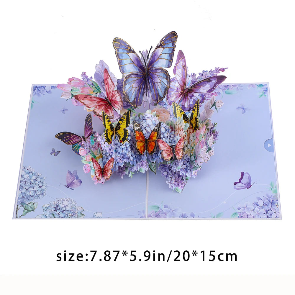 Colorful Butterfly Series 3D Stereoscopic Handmade Card Folding