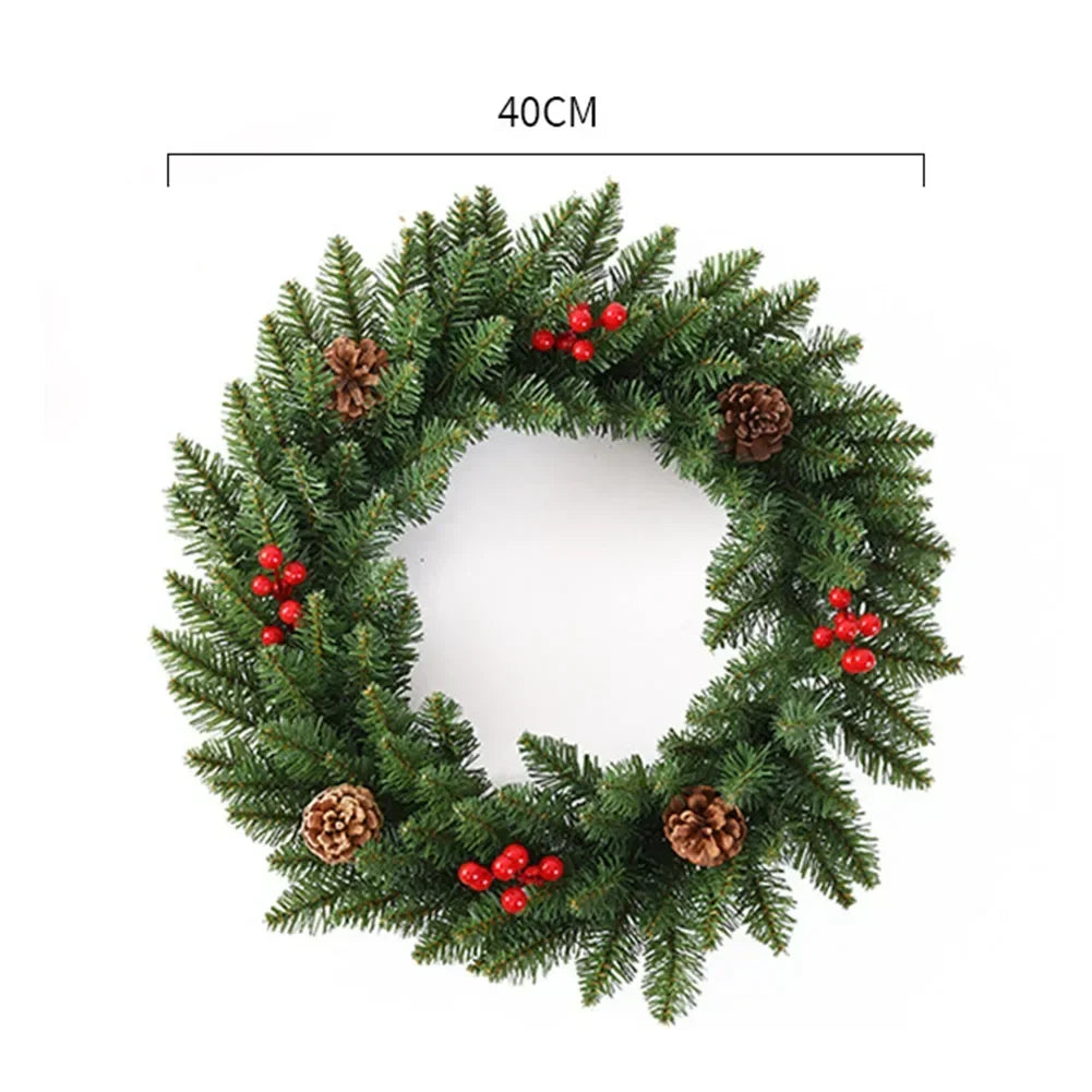 Artificial Christmas Wreath – Pine Cones & Flowers | 30/40cm