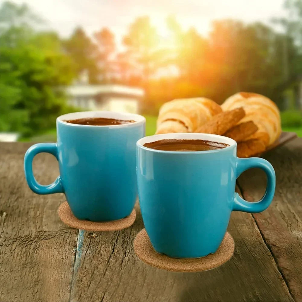 2/4/6Pcs Round Cork Coasters, Wooden Thick Drink Coasters, Heat Resistant Bar Coasters for Kitchen Restaurant Home Bar Cafe Peaceful Pleasures Health and Wellness