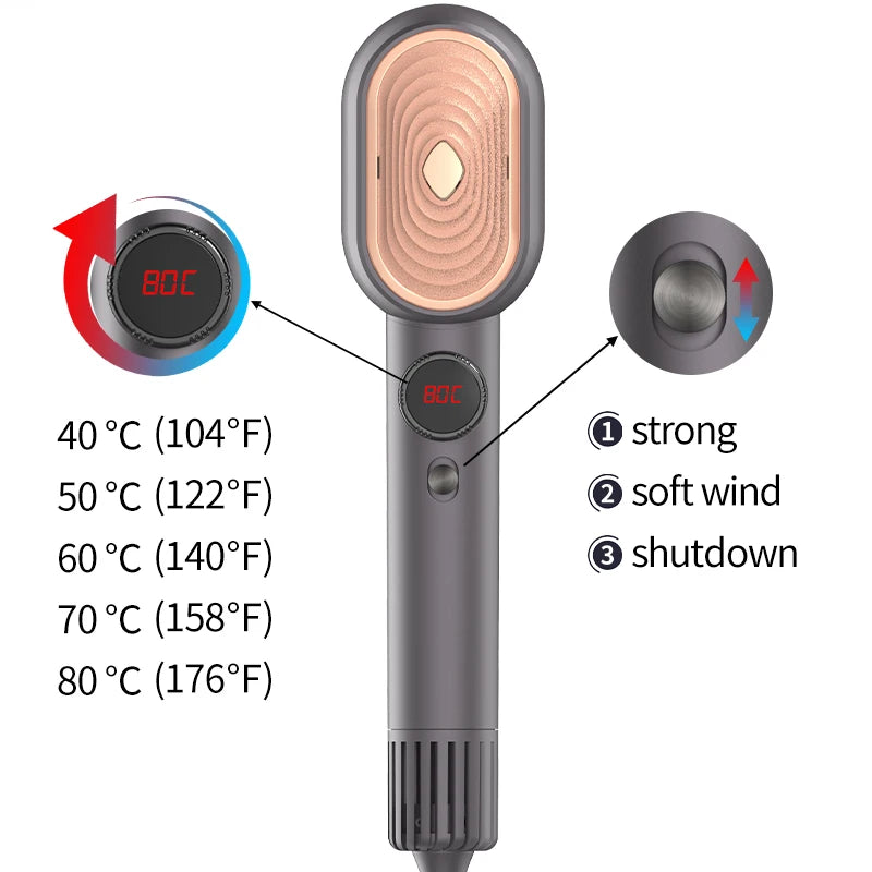 Most Popular Portable Electric 2-in-1 Hair Dryer & Straightener Comb Hot Air Comb Ions for Household Hotel Use Nylon Material Peaceful Pleasures Health and Wellness