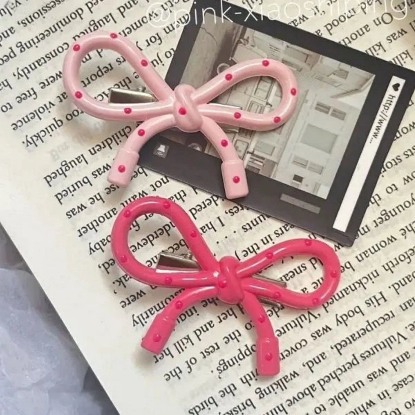 Children's Pink Bow Polka Dot Duckbill Clip Korean Style Bangs Clip Forehead Side Clip Headband Accessory Hair Clip Broken Hair Peaceful Pleasures Health and Wellness