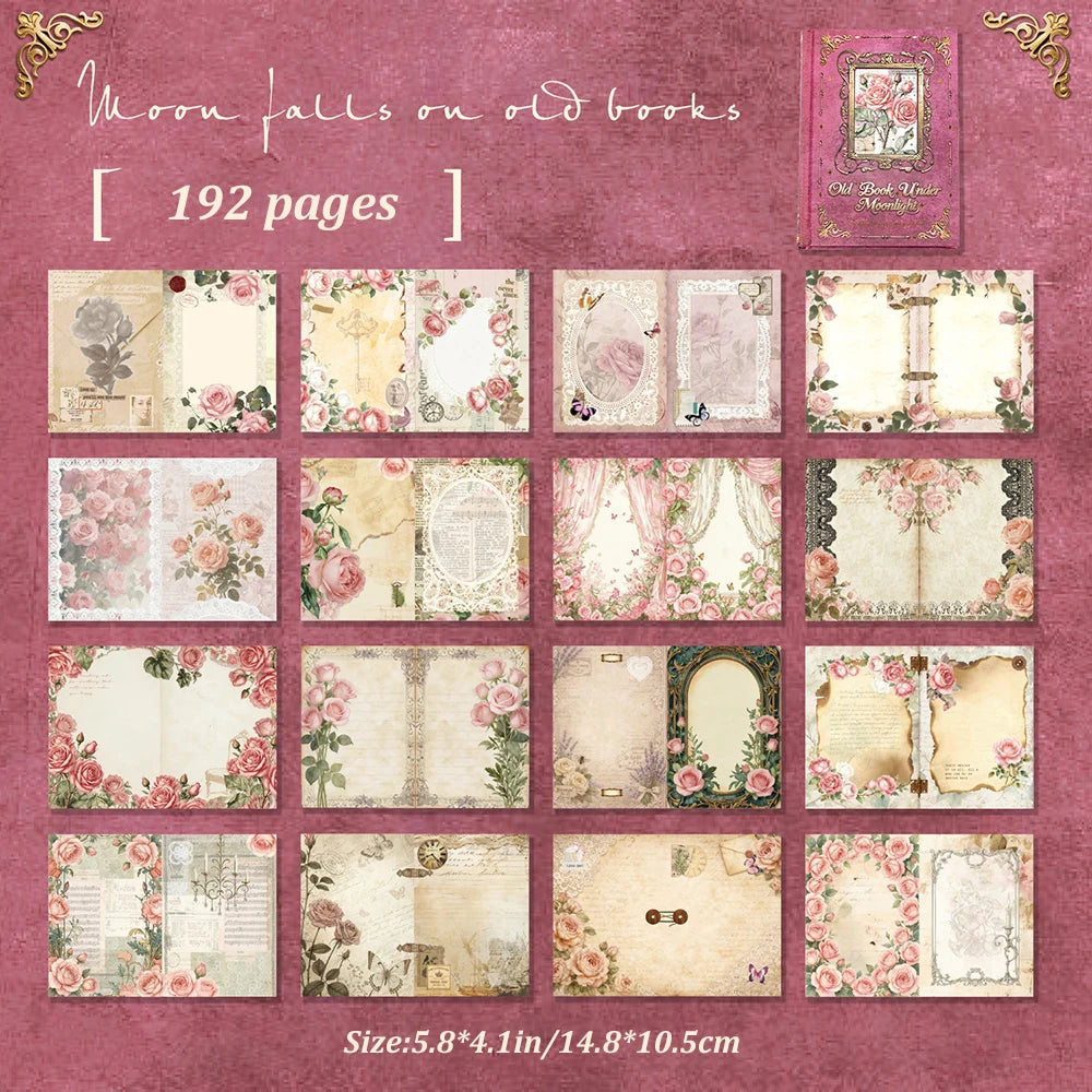 Rose Manor Stamping Notebook Moon Falling Old Book Series Retro