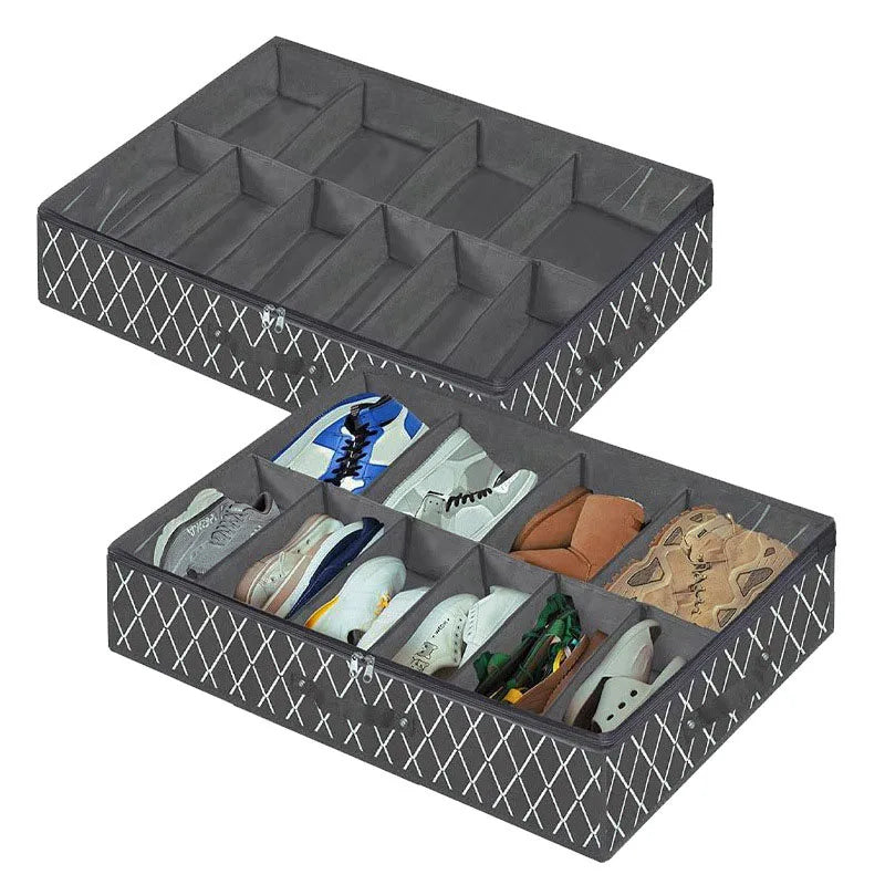 Shoe organizer, foldable, compartmentalized storage, dustproof and moisture-proof, better placement of anti-seasonal shoes Peaceful Pleasures Health and Wellness