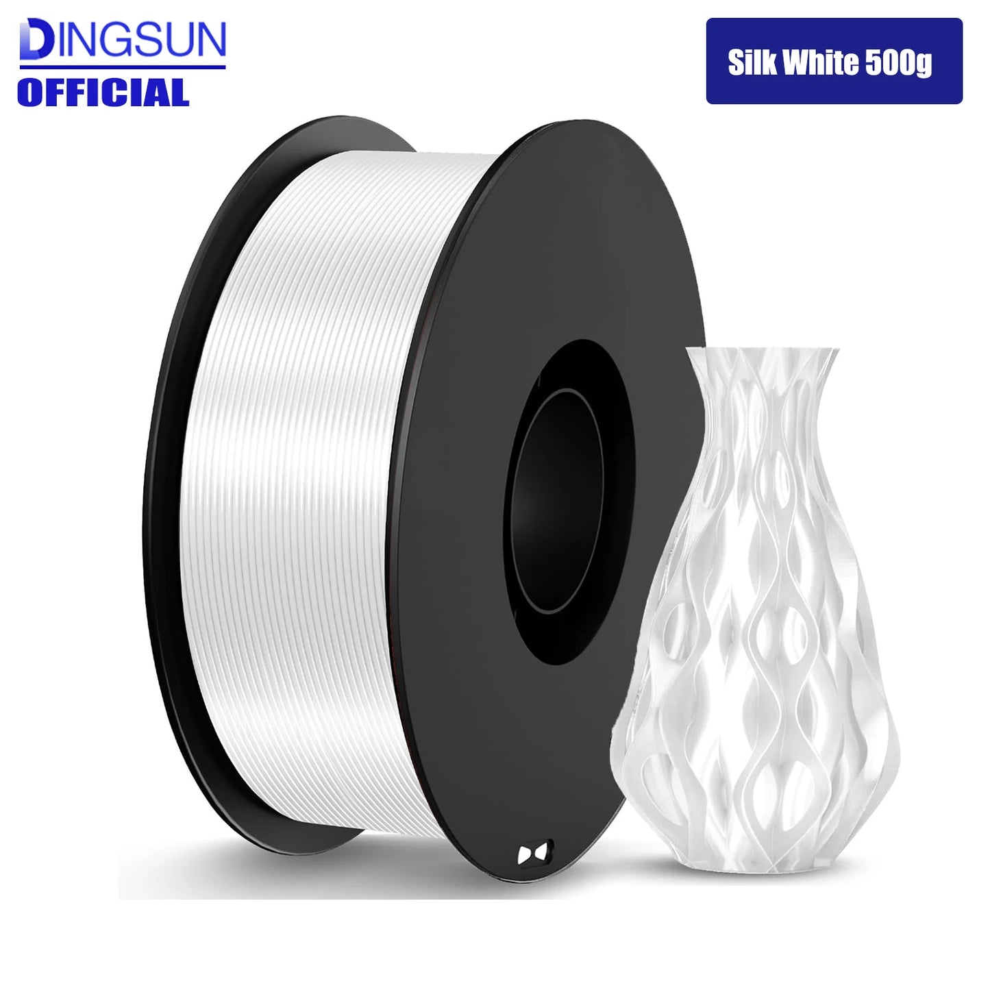 Silk PLA Filament 1.75mm Bundle – Red White Blue Silver | DINGSUN
