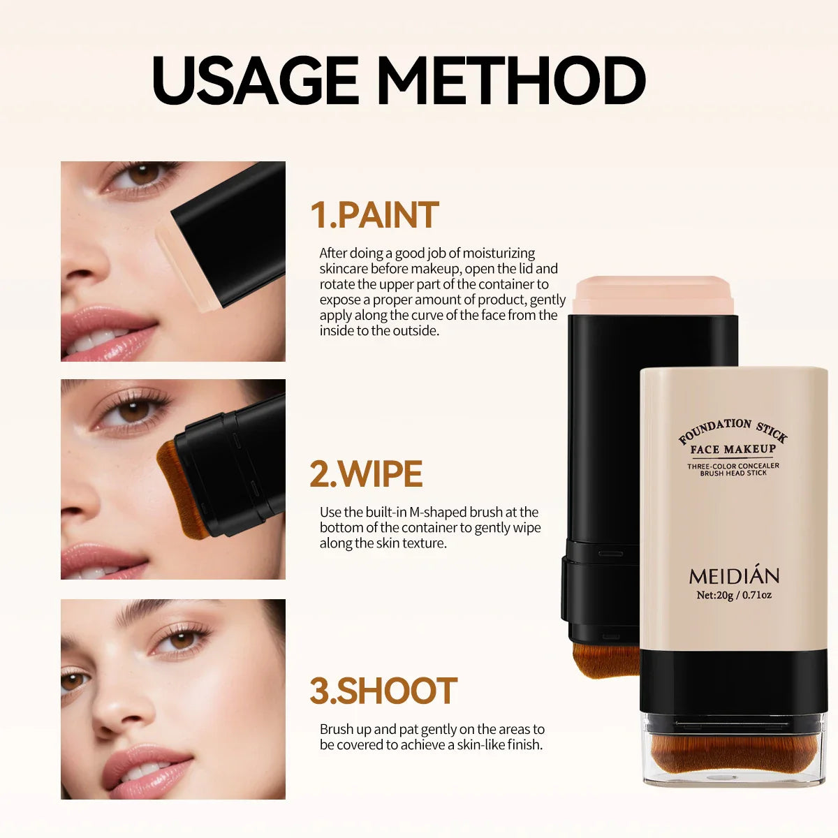 Moisturizing Foundation Stick – Lightweight Long-Lasting Makeup