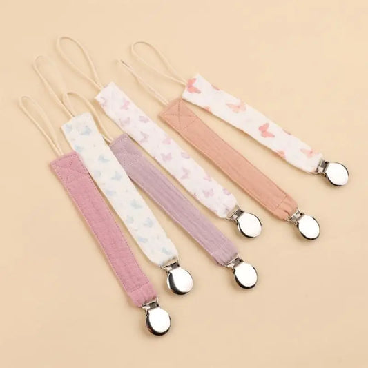 6-Pack Baby Pacifier Clips Cotton Soother Chain | Newborns Pacifier Clip Set Peaceful Pleasures Health and Wellness