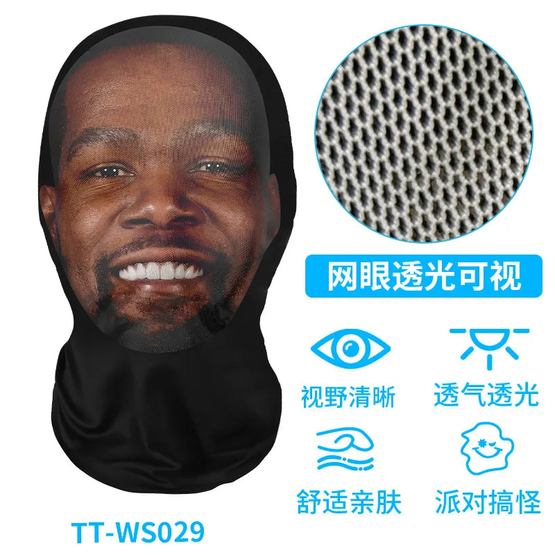 3D Printed Full Face Mesh Mask | Cosplay, Hip Hop & Party