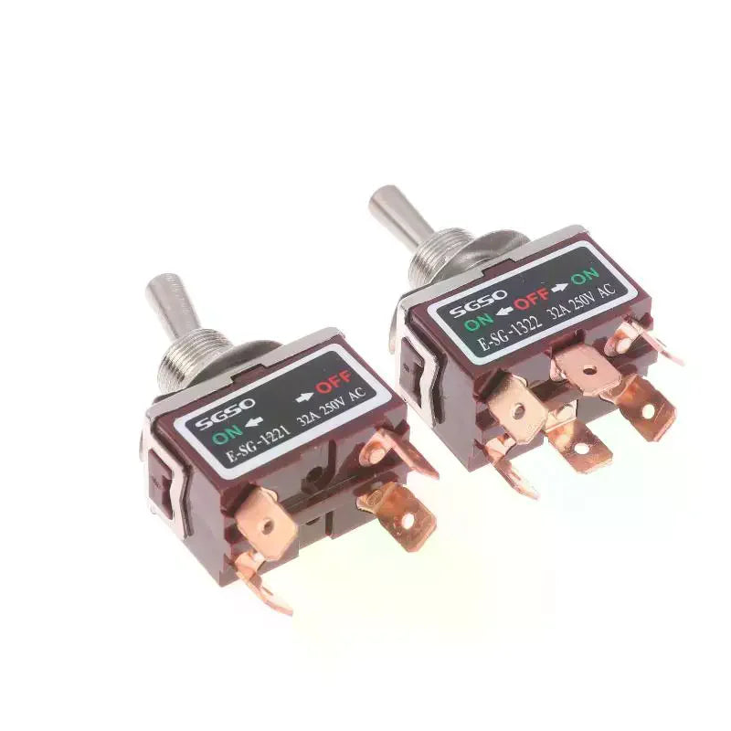 32A 250VAC Rocker Toggle Switch 2/3/4/6 Pin | Brass Screw