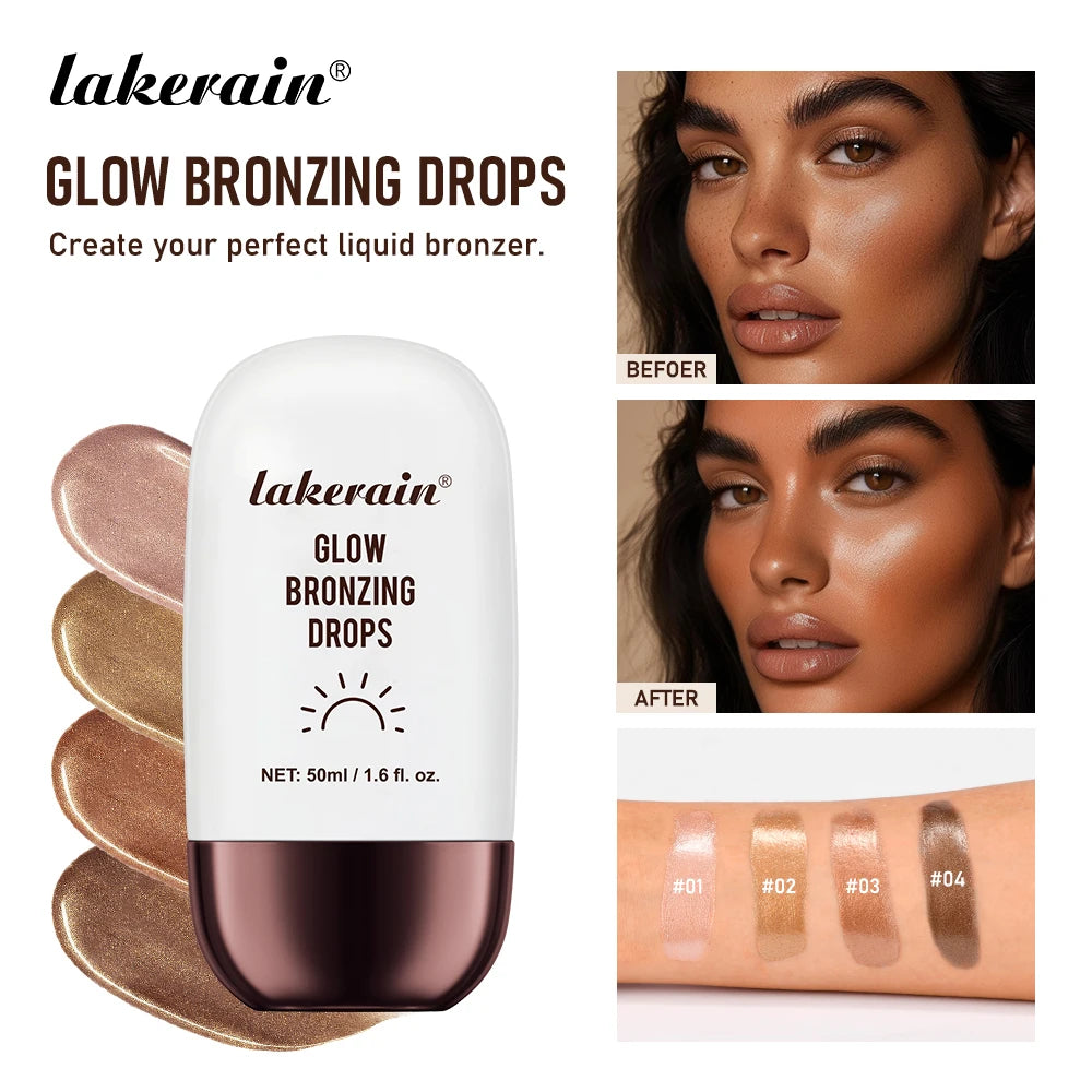 Bronzer Highlighter Drops Brightening Complexion And Contouring Facial Highlighter Mix Foundation Or Moisturizer Makeup Primer Peaceful Pleasures Health and Wellness