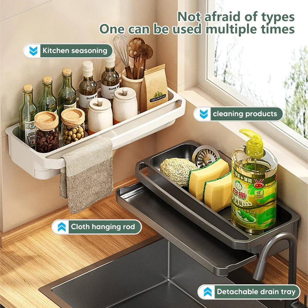 Kitchen Sink Organizer – Self-Draining Sponge & Soap Holder