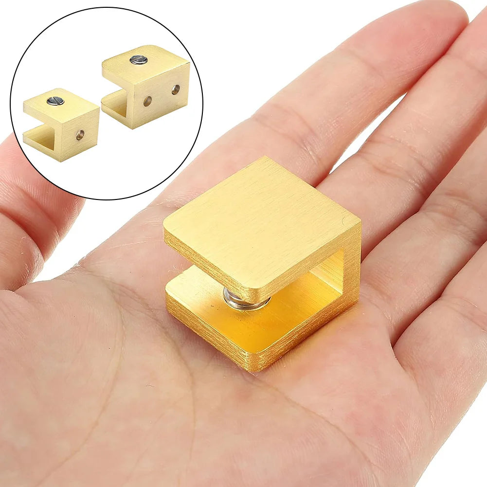 1 X Copper Gold Adjustable Glass Clip Holder Thick Support Bracket