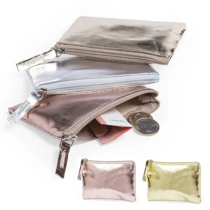 Patent Leather Zipper Coin Purse | Mini Wallet – Cards & Keys