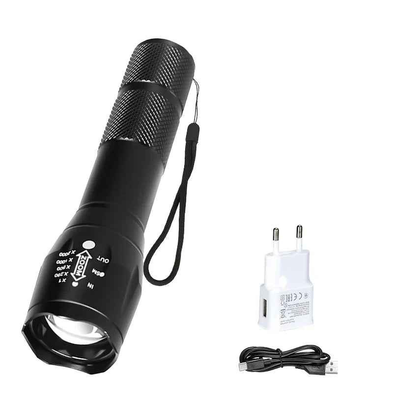 2-in-1 UV & White LED Zoomable Flashlight | 395nm Torch