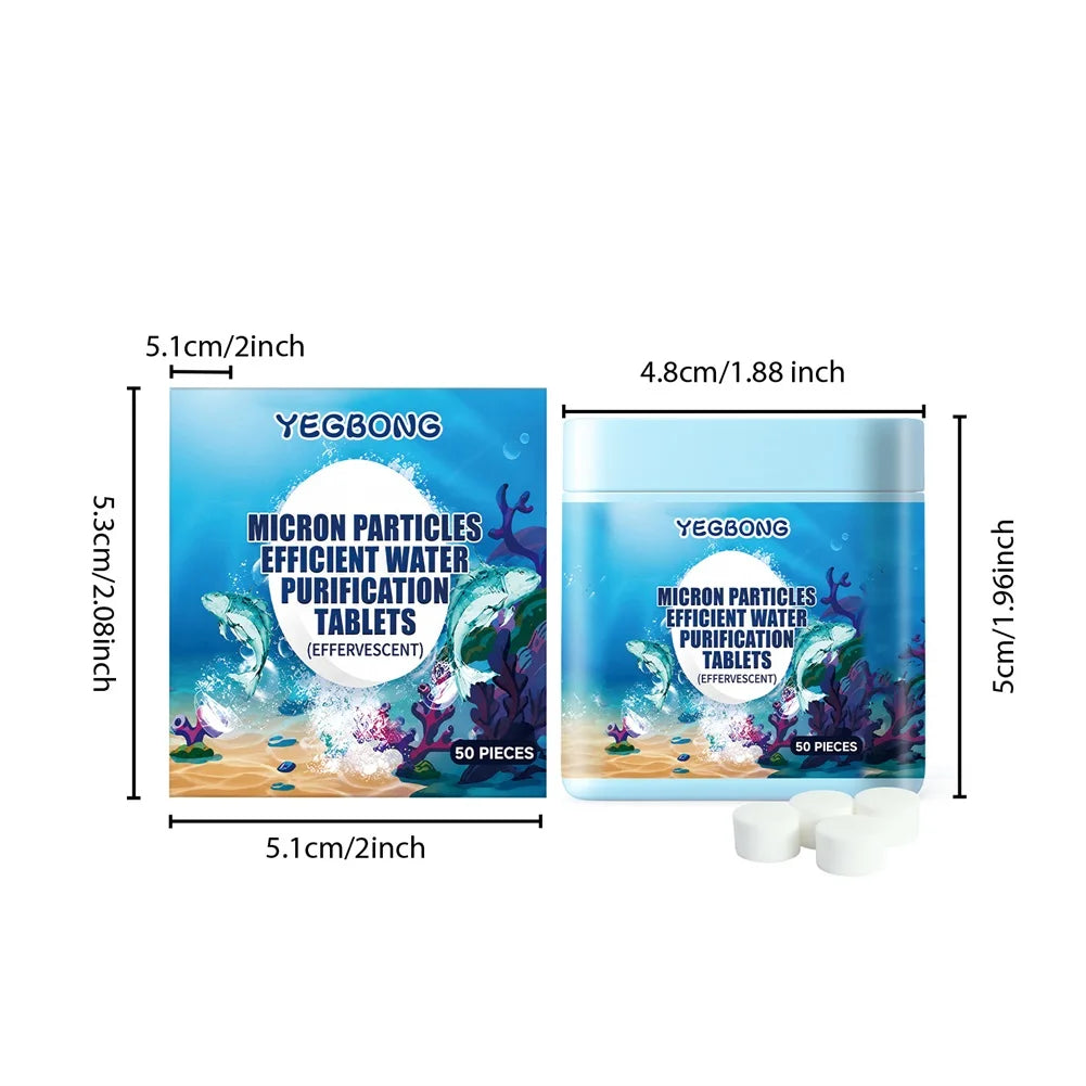 Aquarium Water Purifier Tablets For Cloudy Water,Fish Tank Water Clarifier,Daily Household Fish Tank Water Quality Care Tablets Peaceful Pleasures Health and Wellness
