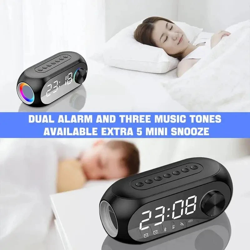 AyeBeau Bluetooth Speaker Alarm Clock FM Radio – Portable S8