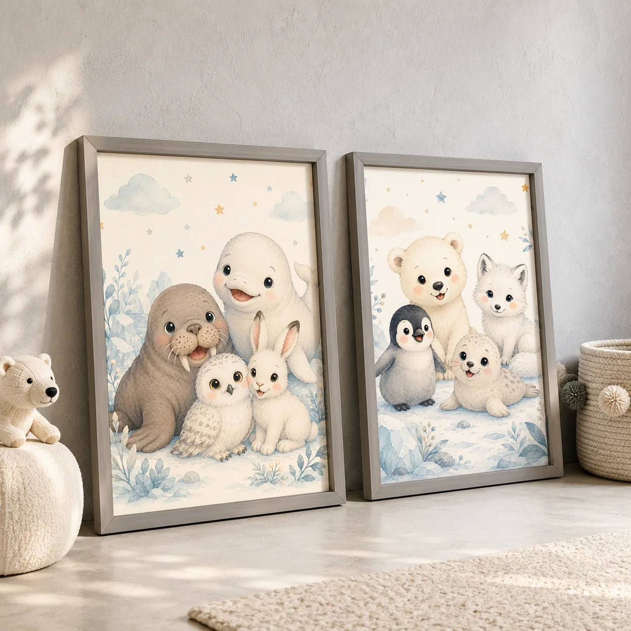 Jungle Animals Wall Art Safari Wildlife Canvas Painting Cute Cartoon Poster Print For Kids Room Nursery Wall Decor Peaceful Pleasures Health and Wellness