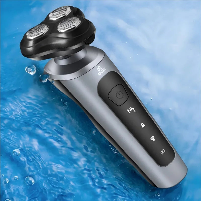 Men's Intelligent Rechargeable Shaver Wet/Dry Beard Razor ABS Tondeuse Dissolving Beard Rechargeable Razor for Smooth Skin Peaceful Pleasures Health and Wellness