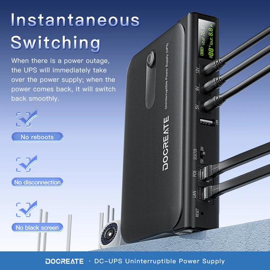 Protable 36W DC UPS Backup Power Supply For Router CCTV Modem 5V/9V/12V Output NO Battery EU/US Plug Uninterrupted Switching Peaceful Pleasures Health and Wellness
