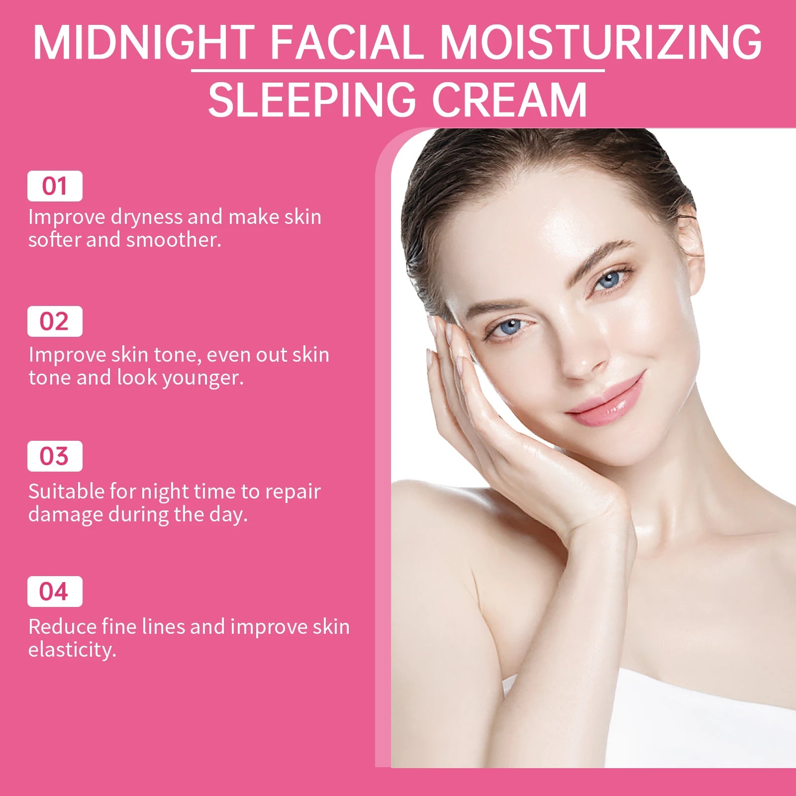 Night Face Cream Repair Damaged Skin Treatment Firming Increase Elasticity Lifting Tighten Reduce Dullness Brightening Skin Care Peaceful Pleasures Health and Wellness