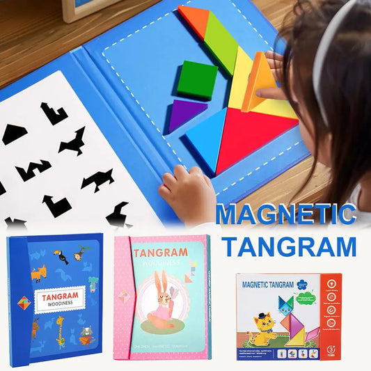 Magnetic Tangram Puzzle for Kids | Montessori Learning Toy Magnetic Puzzle Game Peaceful Pleasures Health and Wellness