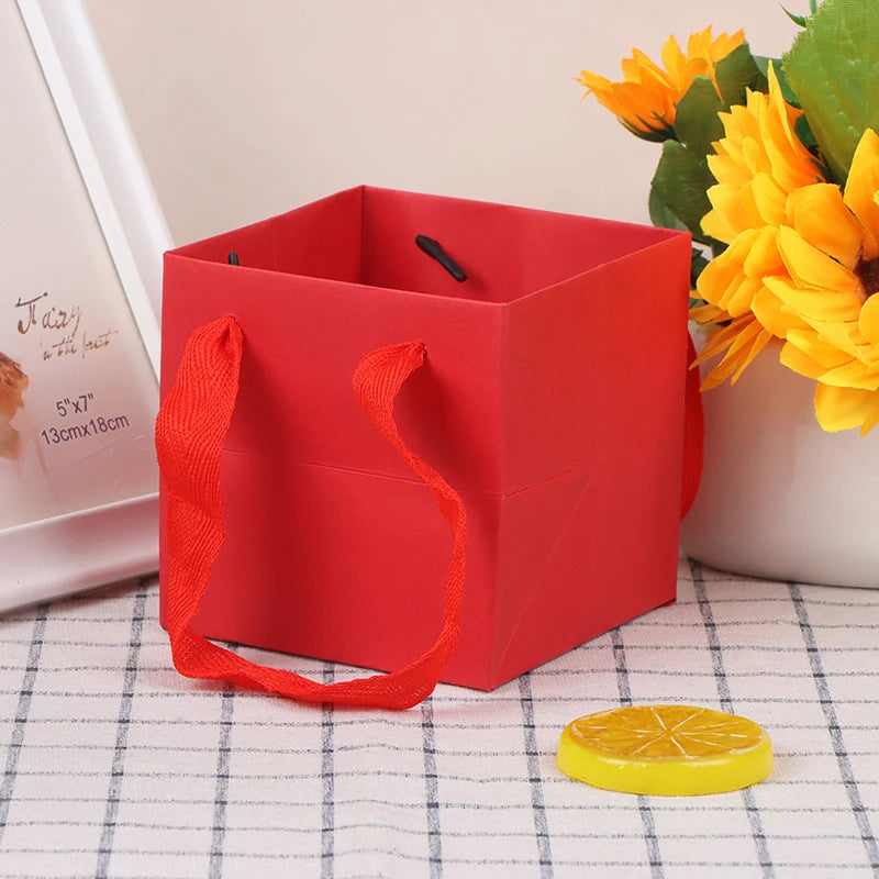 Square Kraft Paper Gift Bags | Wedding, Birthday & Flowers