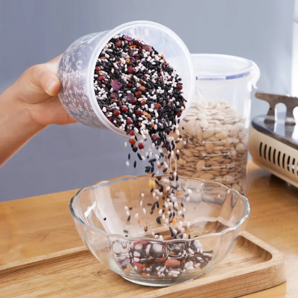 4-Piece Airtight Transparent Food Storage Jars | Kitchen Organizer