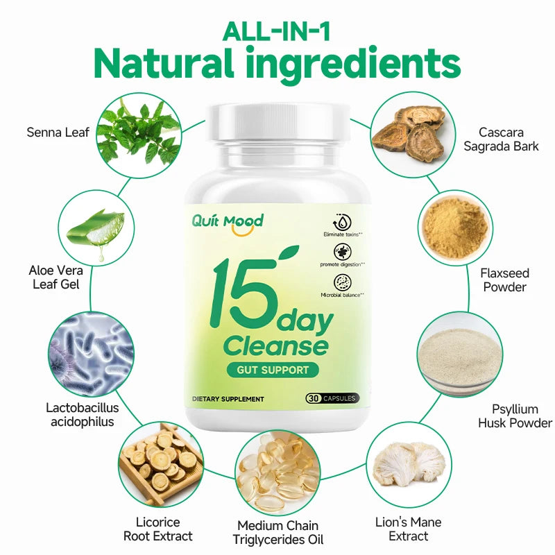 15-Day Gut Cleanse & Detox – 30 Capsules Peaceful Pleasures Health and Wellness