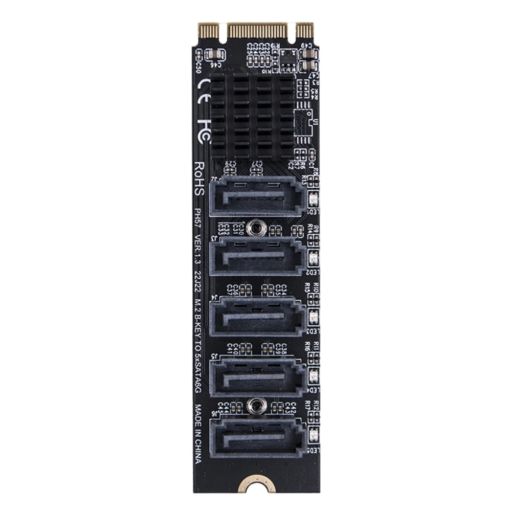 M.2 to SATA 3.0 Riser Card – 5/6 Port PCI-E Expansion Adapter Peaceful Pleasures Health and Wellness