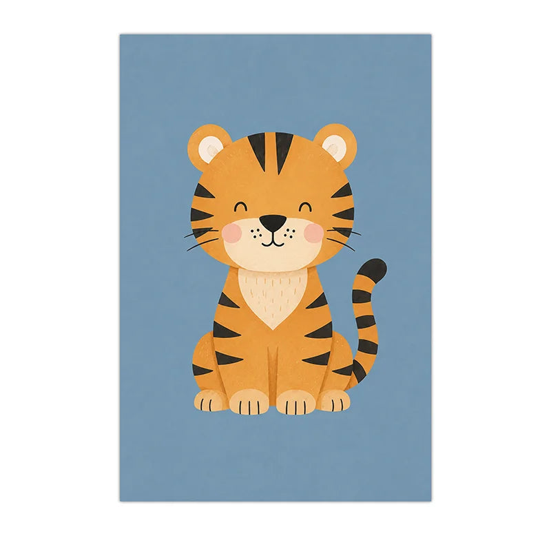 Nursery Animal Wall Art Cute Cartoon Safari Canvas Poster Prints For Baby Kids Bedroom Decor Peaceful Pleasures Health and Wellness