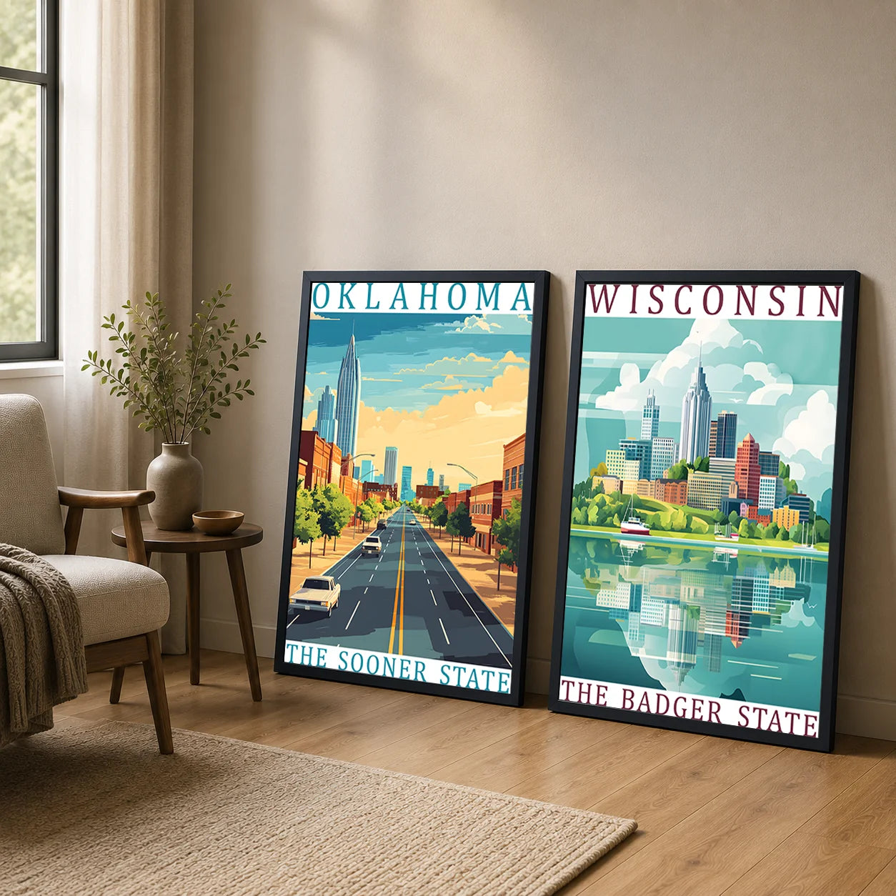 City Landscape Canvas Wall Art | Modern Travel Poster Print Canvas Wall Art Print Peaceful Pleasures Health and Wellness