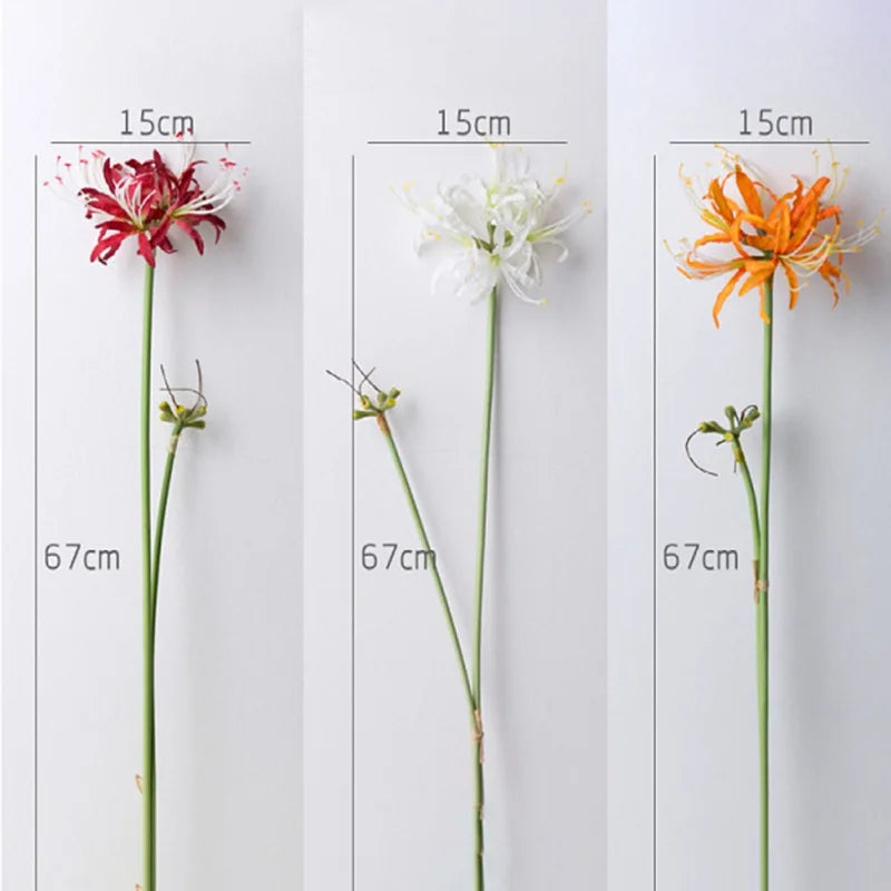 Artificial Red Spider Lily Silk Flower Branch | Home & Wedding