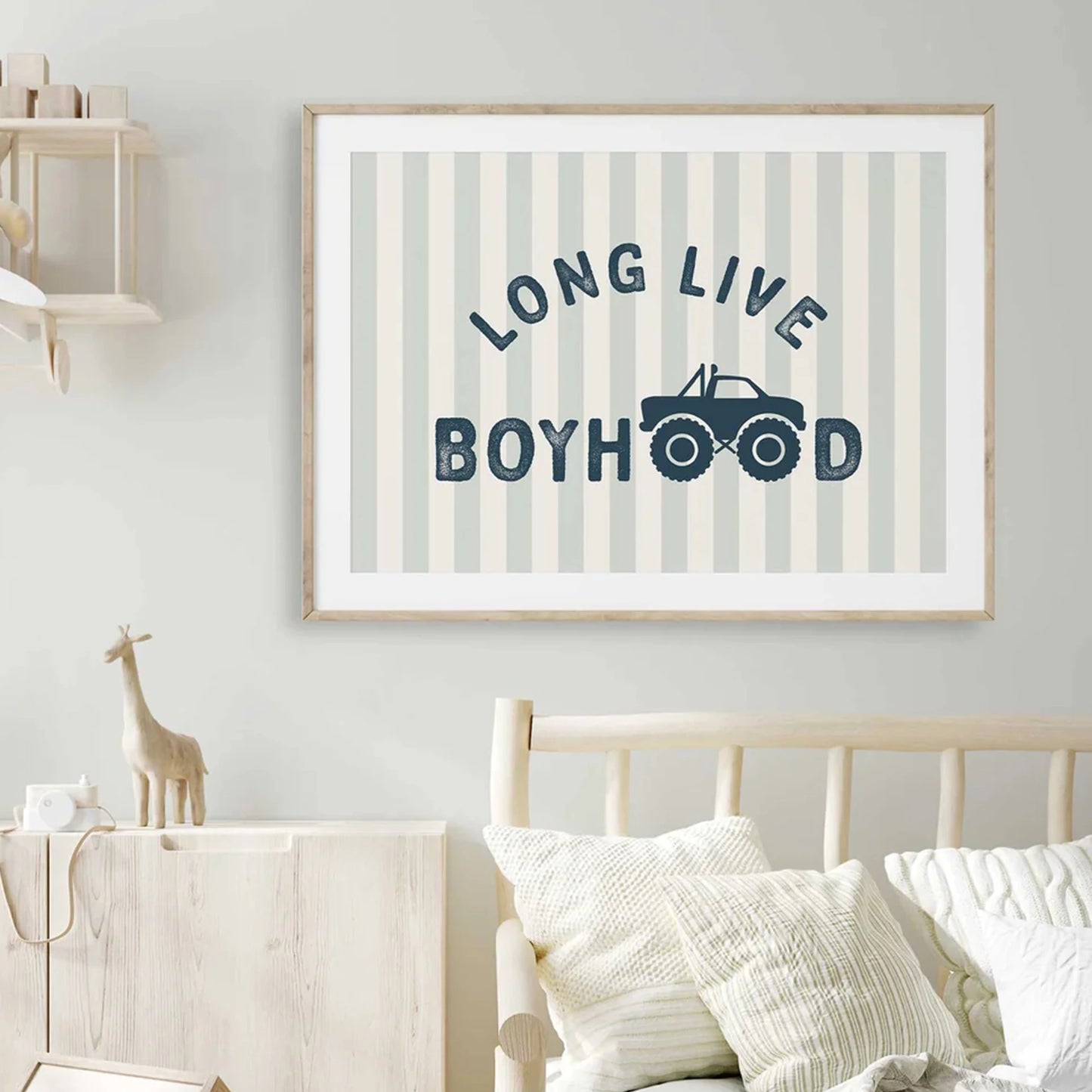 Monster Truck Canvas Wall Art Print | Kids Room Decor Poster