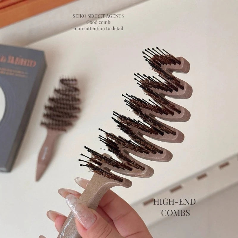 Boar Bristle Hair Brush & Scalp Massager – Anti-Static Paddle Comb Hair Brush Peaceful Pleasures Health and Wellness