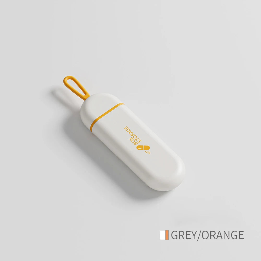 Portable Colorful 3 Spaces Medicine Case Health Care Container Case Pill Box Splitters Travel Pill Box Tiny Box Easy to Carry Peaceful Pleasures Health and Wellness orange