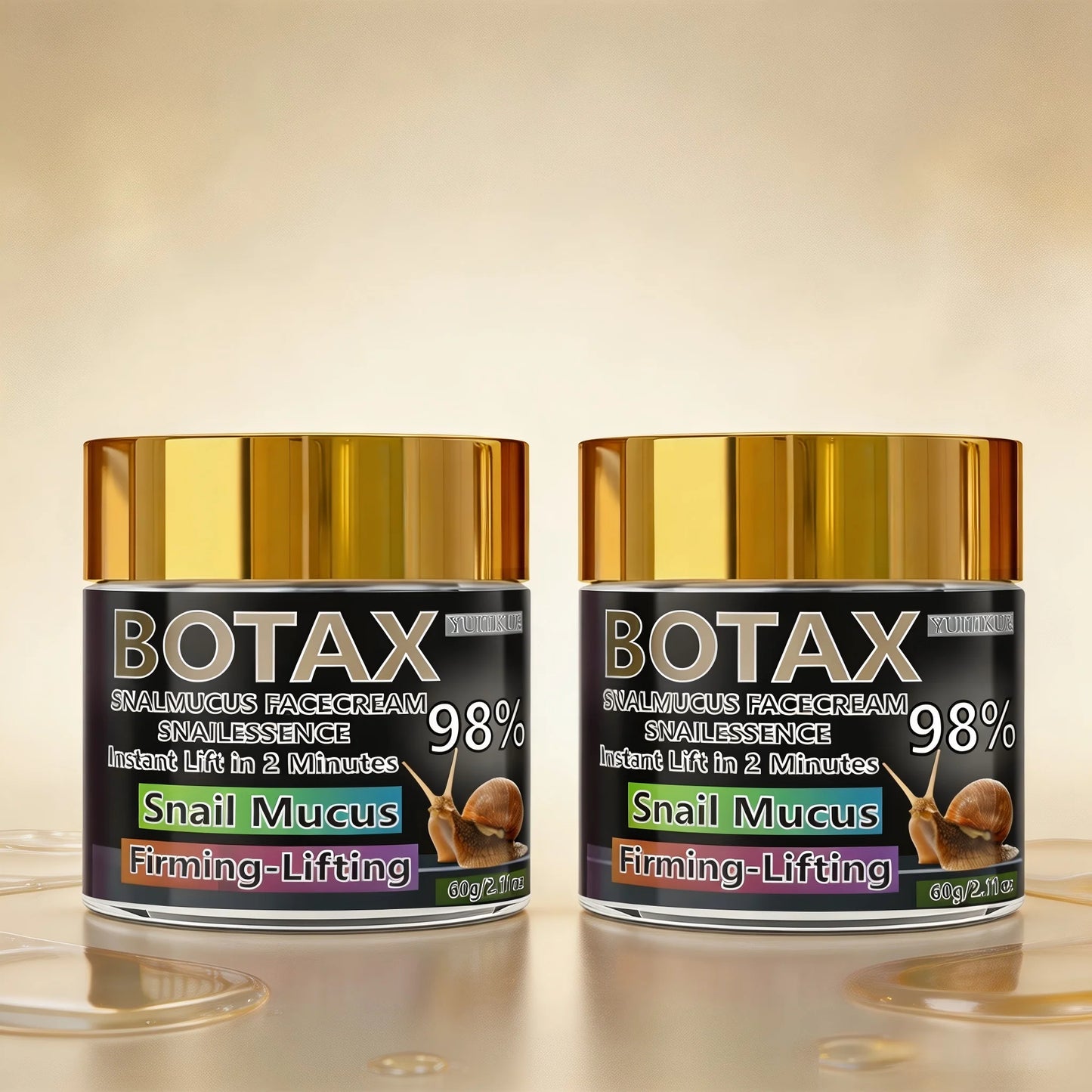 YUITIKUE Botax Snail Mucus Face Cream 60g, 98% Essence for Instant Firming & Lifting in Just 2 Minutes Peaceful Pleasures Health and Wellness 2pc