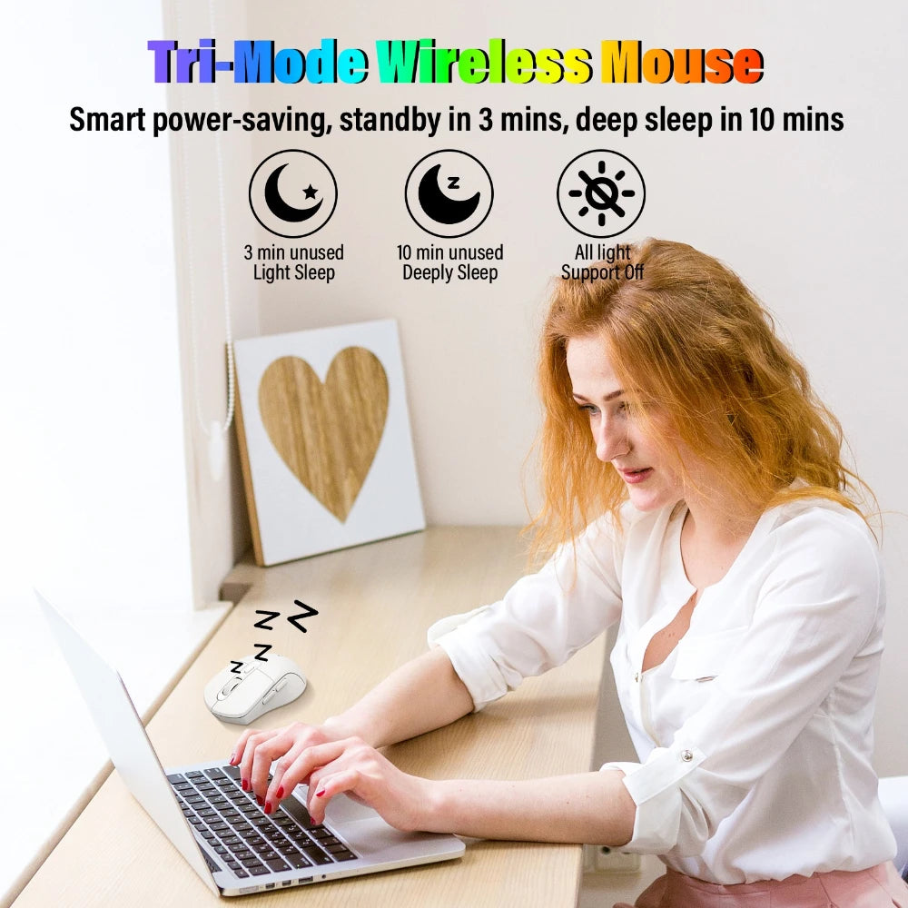 E-YOOSO Wired 2.4G Wireless Tri-Mode RGB Gaming Mouse, 4000DPI Rechargeable with Sleep Mode For PC Computer iPad Laptops Peaceful Pleasures Health and Wellness